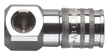 1/4" BSP FEMALE 90DEG UNVALVED CEJN 358 TEST POINT COUPLING CEJN