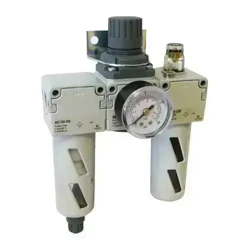 1/4" CAMOZZI MC FILTER REG LUB WITH GAUGE AND BRACKET - AK Valves Ltd