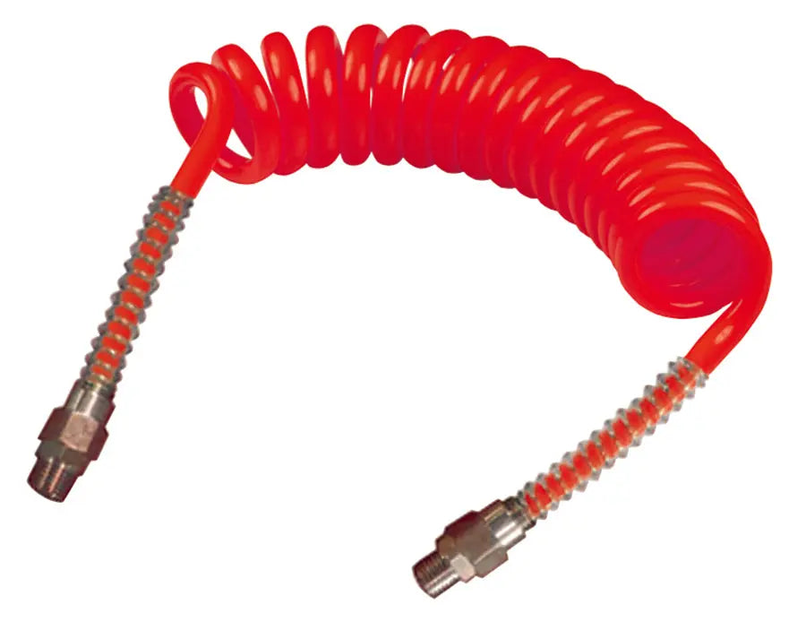 10m W/L RED PU RECOIL 10mm x 6.5mm C/W 1/4" BSPTM EE CDC Pneumatics
