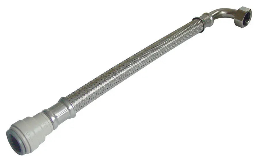 15mm OD X 1/2" BSP X 300mm L JG ELBOW PATTERN FLEXI HOSE John Guest