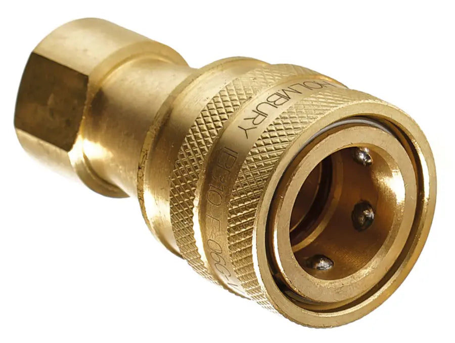 3/8" BSPP FEM THREADED ISO B BRASS COUPLING VITON SEAL HOLMBURY