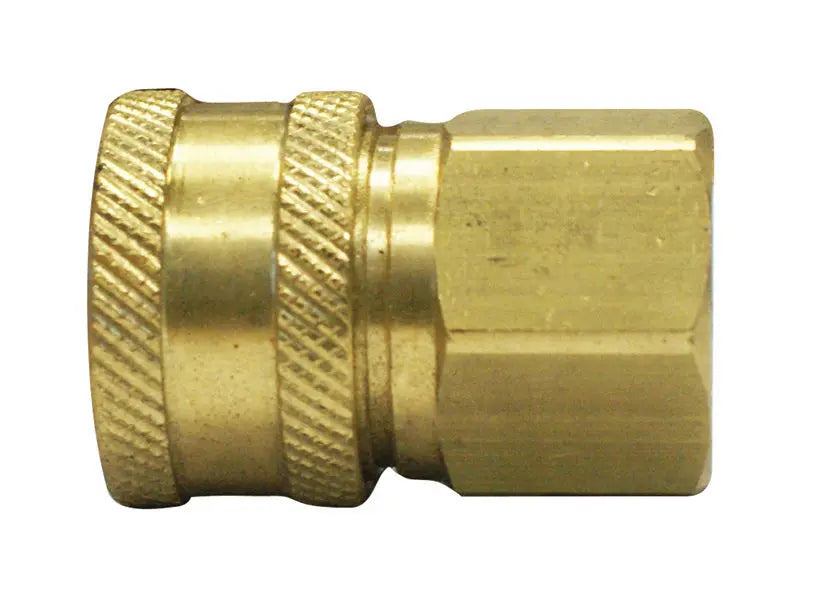 45 SERIES COUPLING BRASS 3/8" BSPP FEM  UNPLATED VITON SEAL PARKAIR
