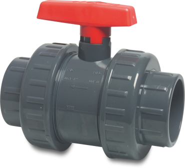 AK PVC-U Double Union Ball Valve, Metric, 16 Bar AK