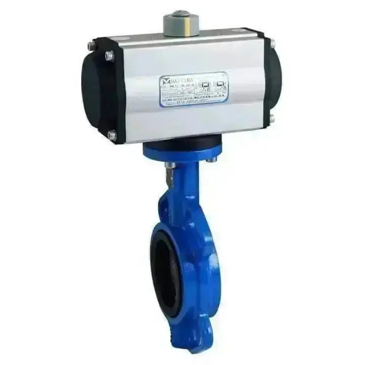 Actuated Butterfly Valve Wafer Pattern Cast Iron Body, Stainless Steel ...