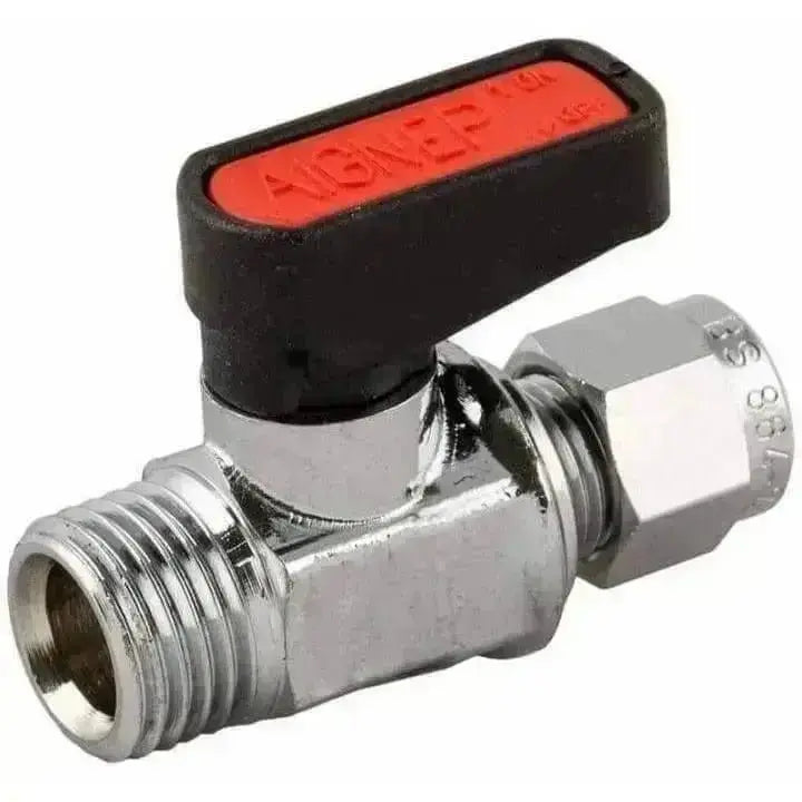 Aignep Art. 6440 Mini Ball Valve BSPP Male x Compression - AK Valves Ltd
