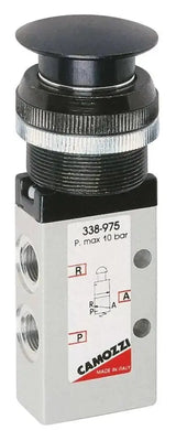 MANUAL VALVE PALM SWITCH TYPE 3/2 NC 1/8"PORT BLACK - AK Valves Ltd