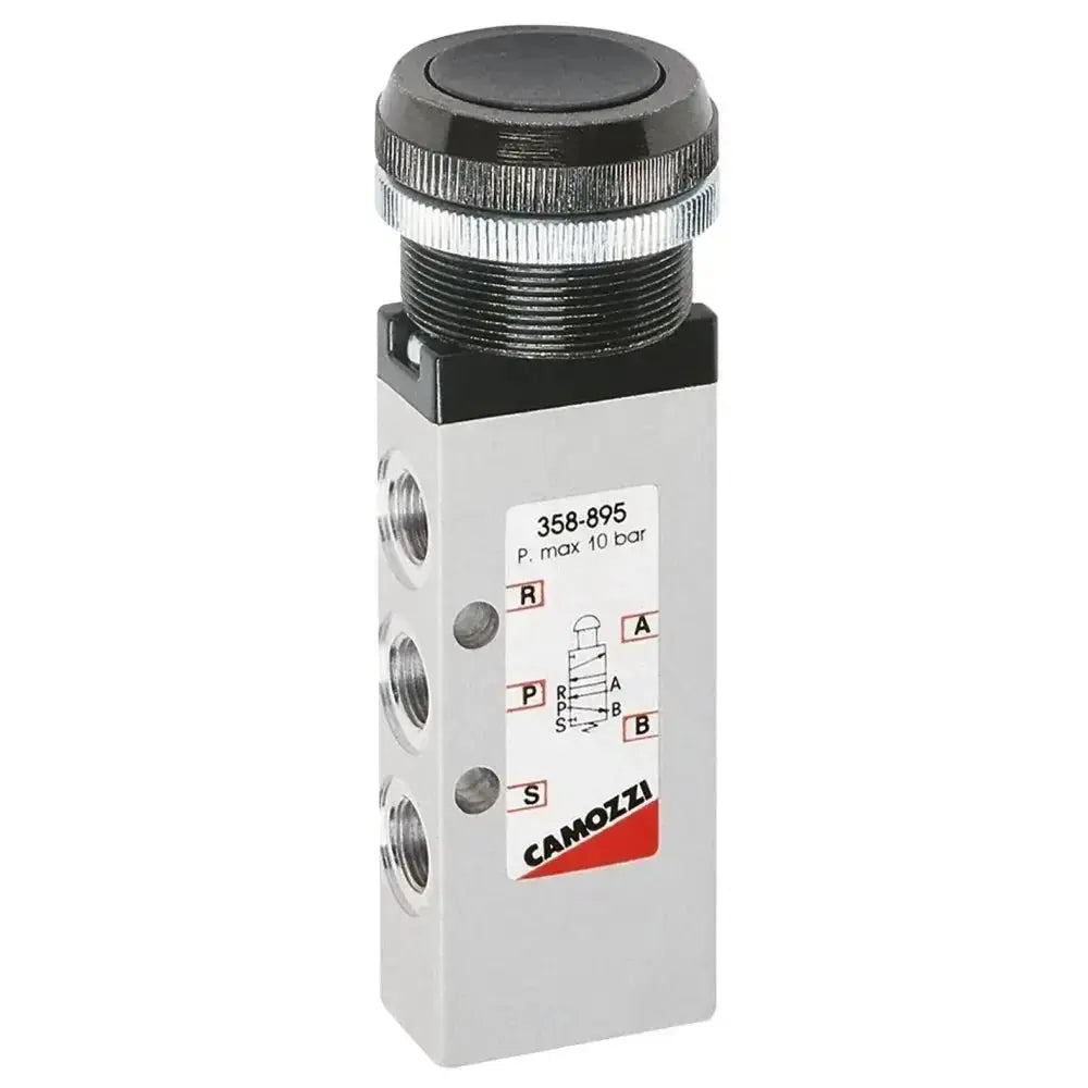 MANUAL VALVE PUSH BUTTON TYPE 5/2 1/8"PORT BLACK - AK Valves Ltd