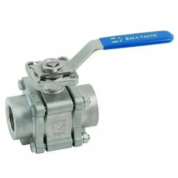 Stainless Steel 3 Piece Full Bore Fire Safe BSP Direct Mount Ball Valve - AK Valves Ltd