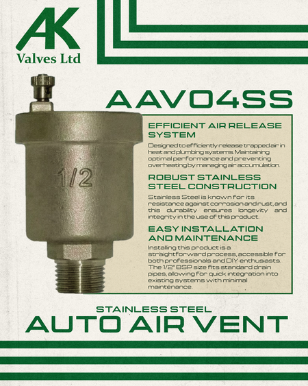 Stainless Steel Auto Air Vent - 1/2" BSP AK Valves Ltd