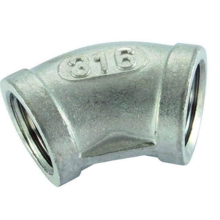 150lb Stainless Steel 45° Elbow Female x Female - AK Valves Ltd