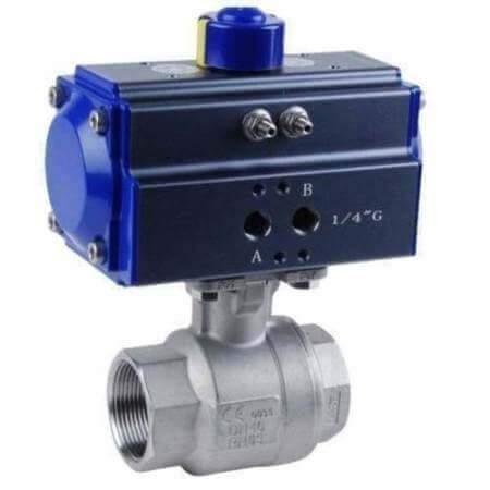 Actuated 2 Piece Stainless Steel Ball Valve with NK Actuators - AK Valves Ltd