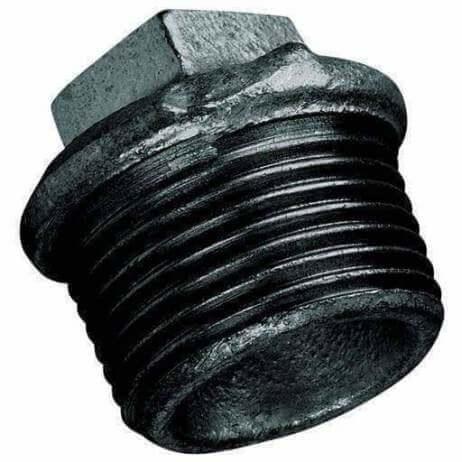 Black Malleable Iron Beaded Male Plug - AK Valves Ltd