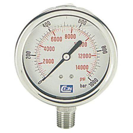 Cejn 63mm Dial Pressure Gauge Bottom Entry 0-1000 Bar/0-14500 psi - AK Valves Ltd