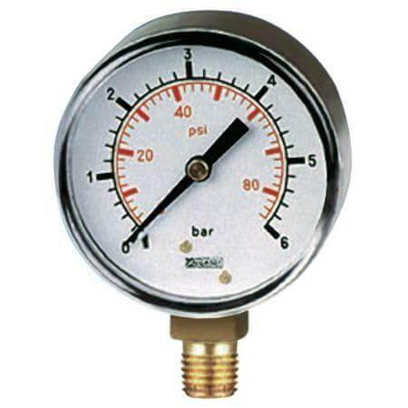 Dry Pressure Gauge 100mm Dial 3/8" BSPT Bottom - AK Valves Ltd